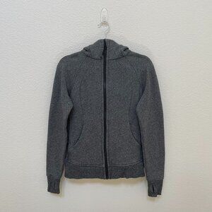 Lululemon Light Cotton Fleece Scuba Full-Zip Hoodie - Heathered Speckled Black
